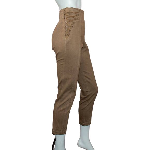 Michelle Mason Corset Pants Laced sides Khaki Women's 26w - Picture 6 of 10